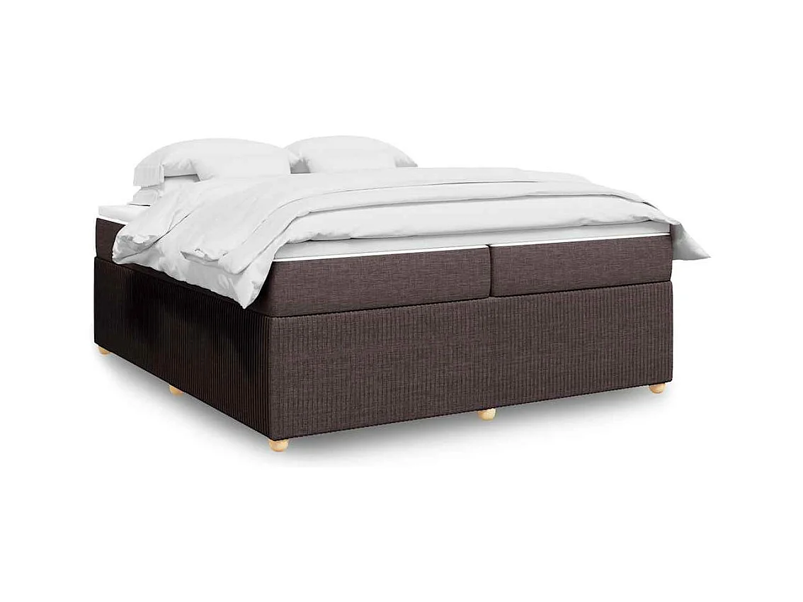 Boxspring met matras stof donkerbruin 200x200 cm