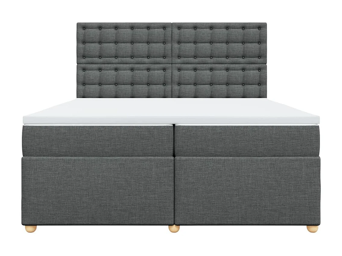 Boxspringbett mit Matratze Dunkelgrau 200x200 cm Stoff