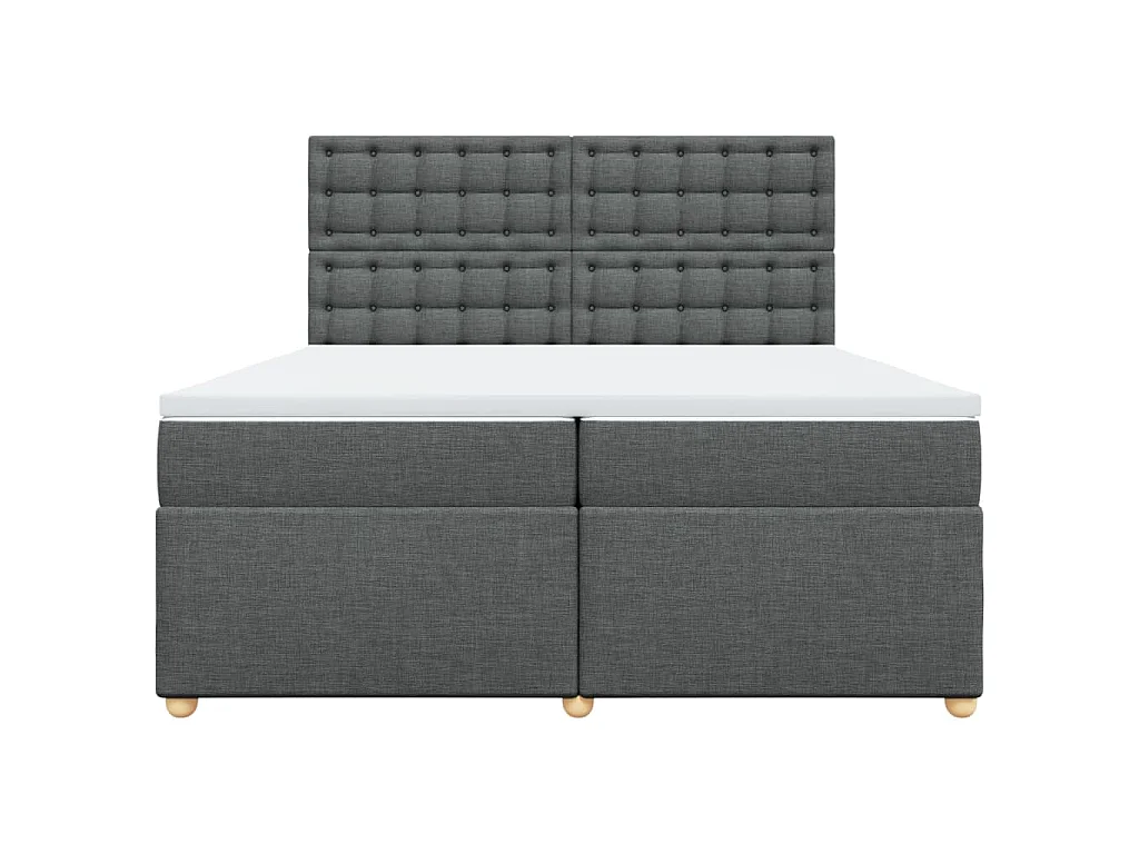 Boxspring met matras stof donkergrijs 200x200 cm