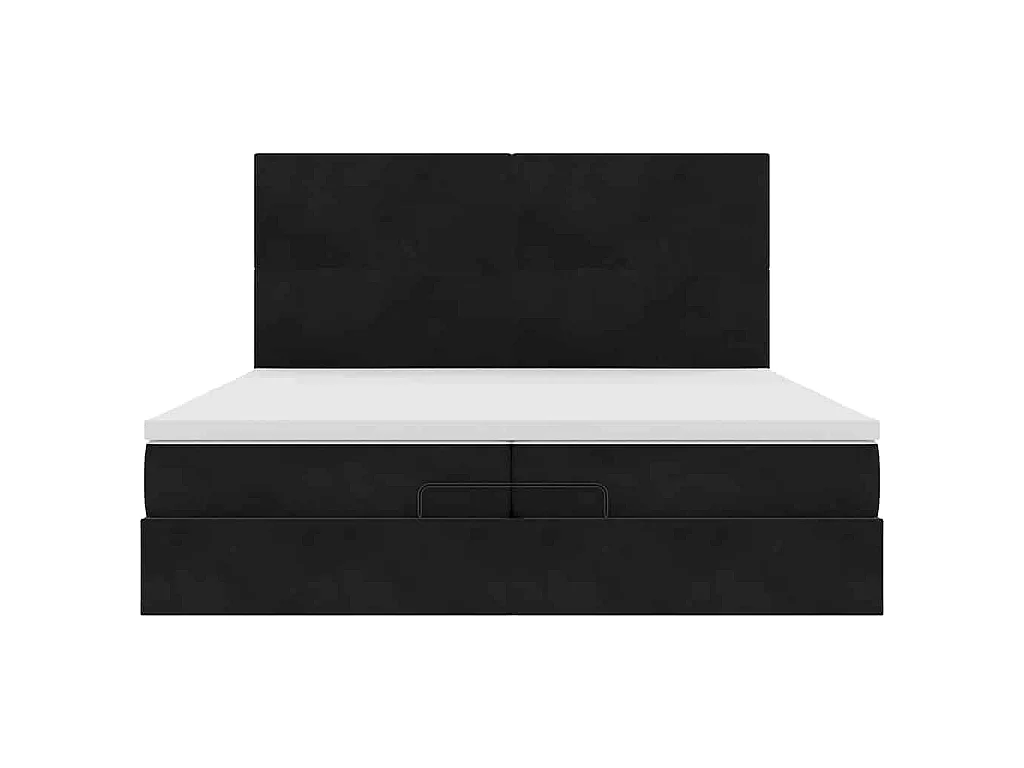 Ottoman bed met matrassen 200x200cm fluweel zwart