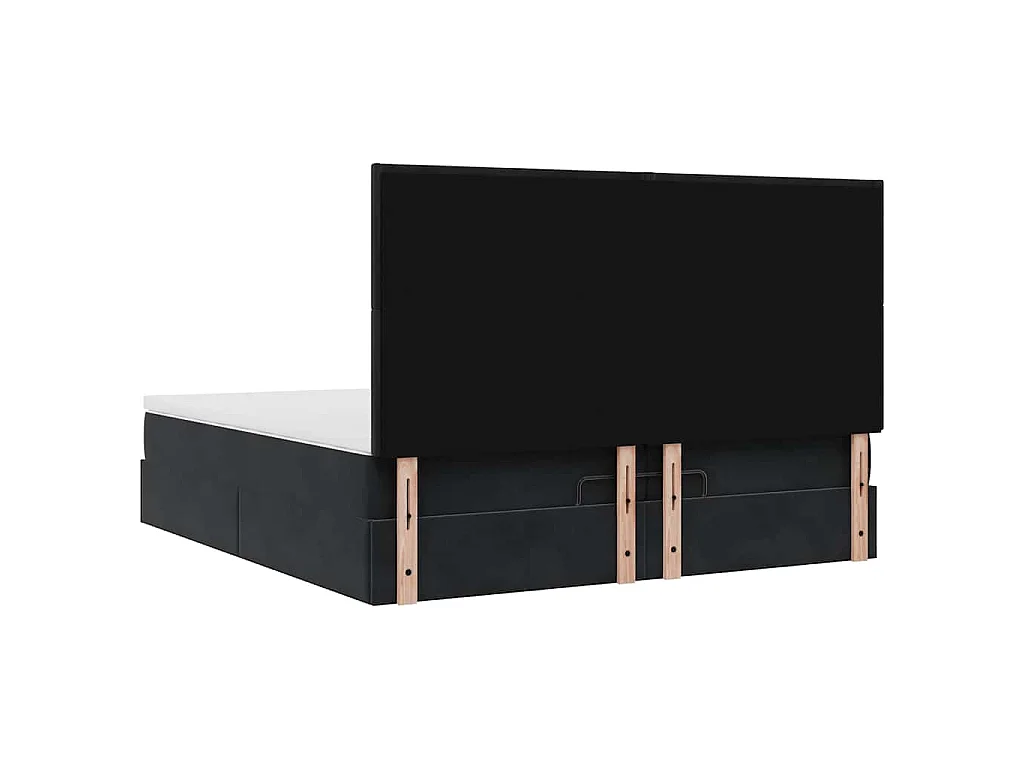 Ottoman bed met matrassen 200x200cm fluweel zwart