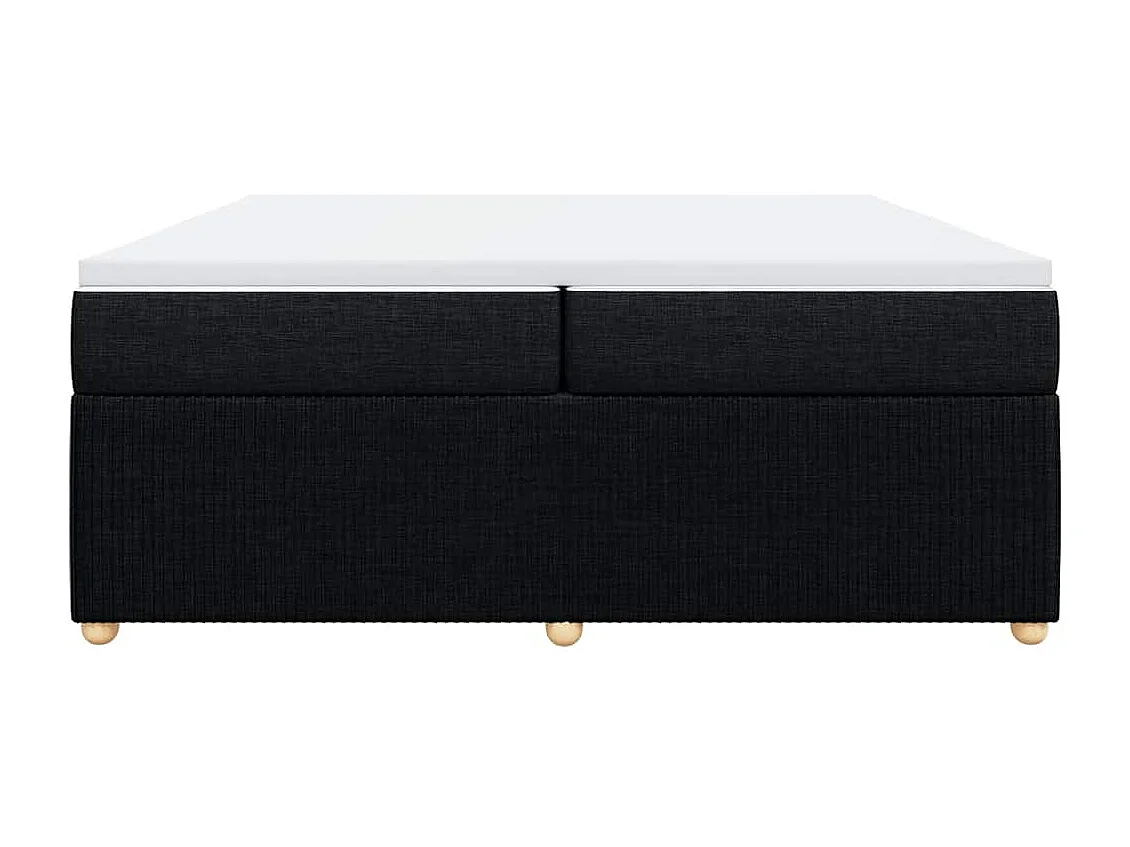 Sommier à lattes de lit avec matelas Noir 200x200 cm Tissu