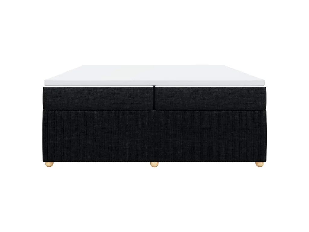 Cama box spring con colchón tela negro 200x200 cm