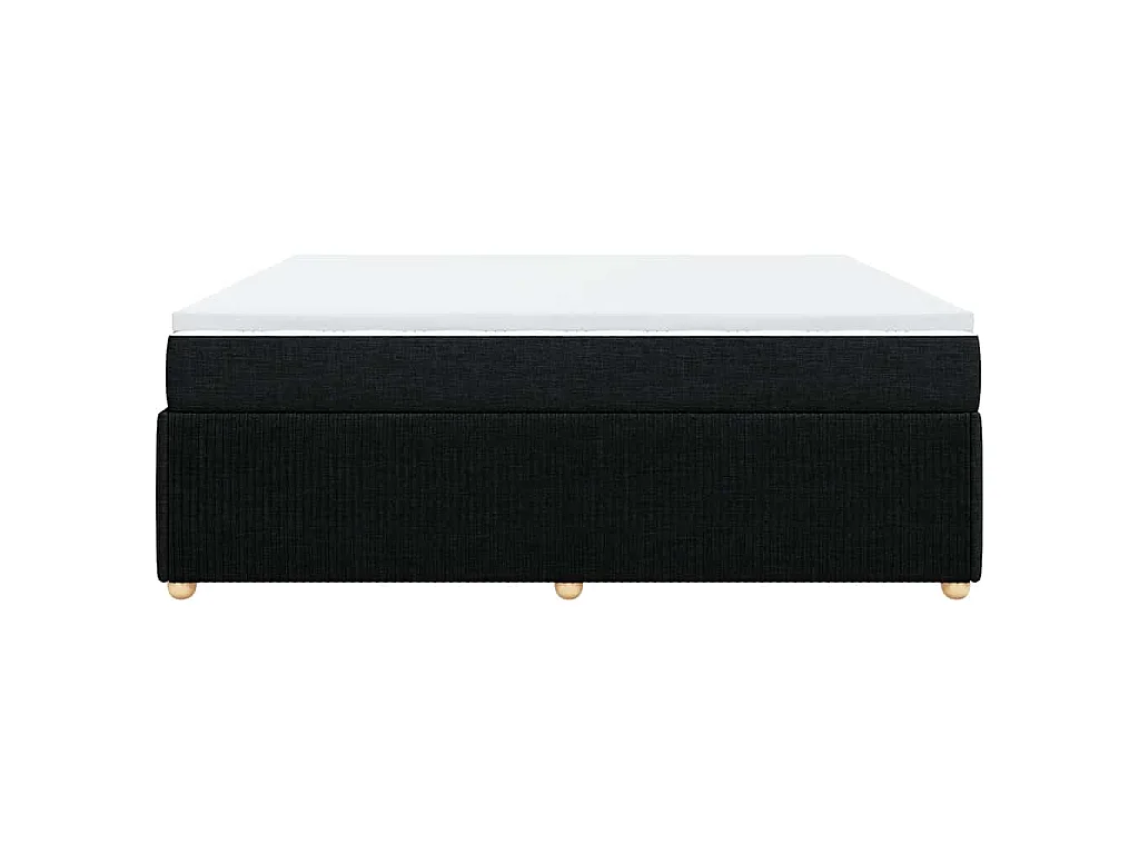 Cama box spring con colchón tela negro 200x200 cm