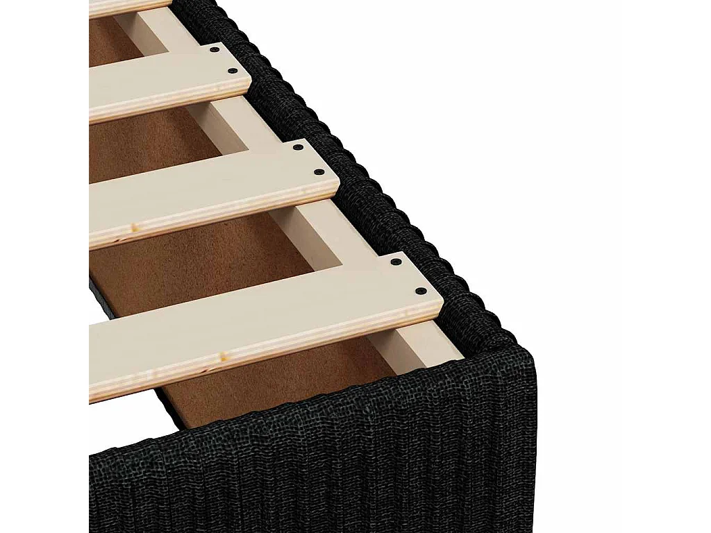 Cama box spring con colchón tela negro 200x200 cm