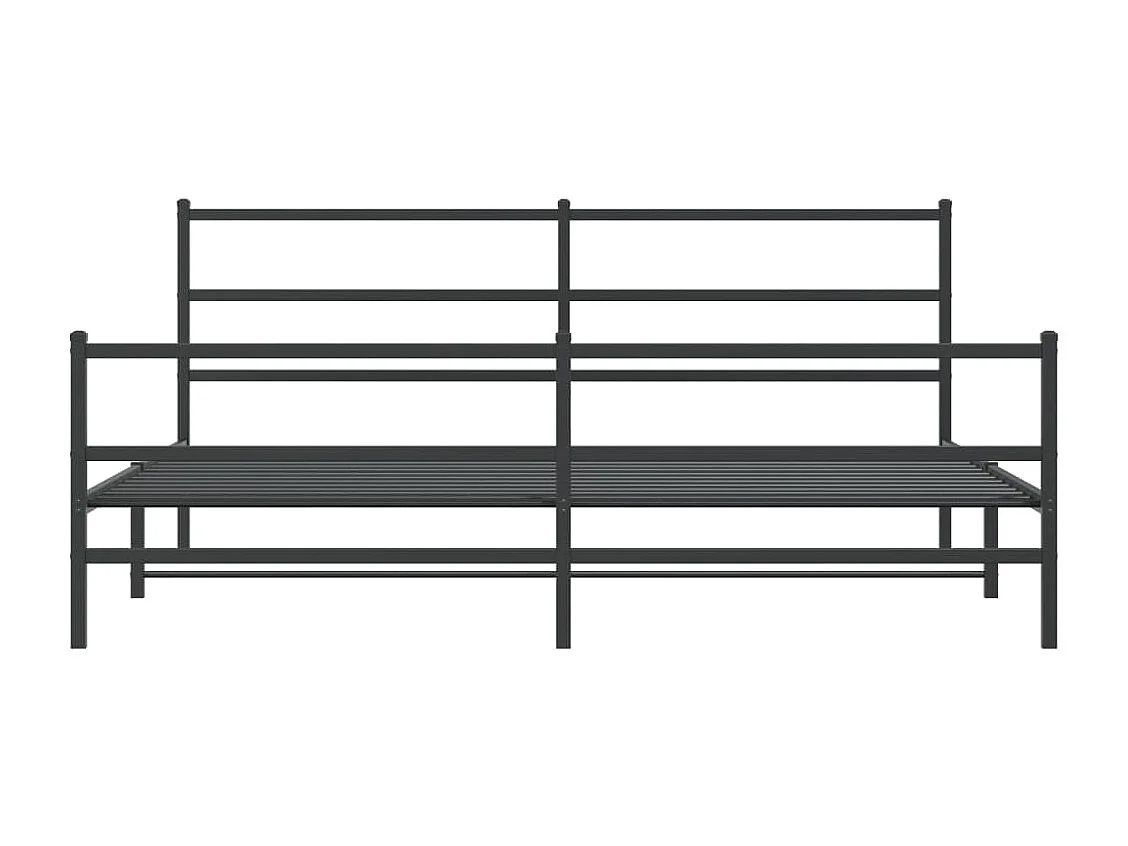 Estrutura de cama com cabeceira e pés 193x203 cm metal preto