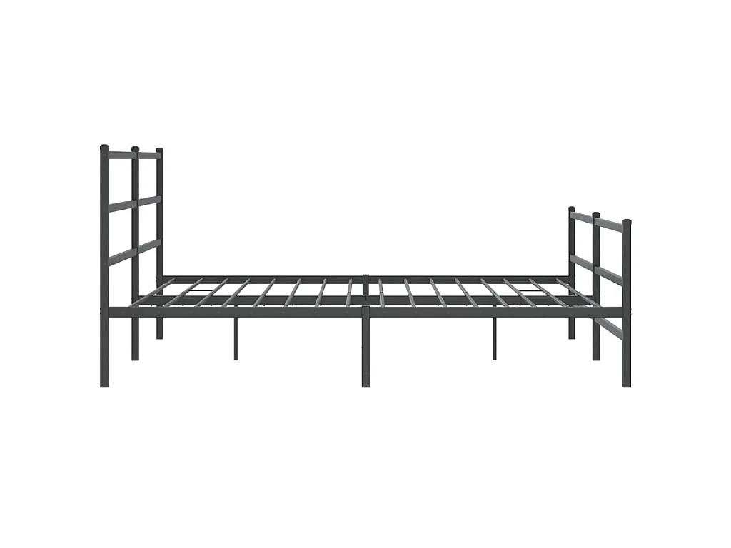 Cadre de lit métal sans matelas avec pied de lit noir 193x203cm