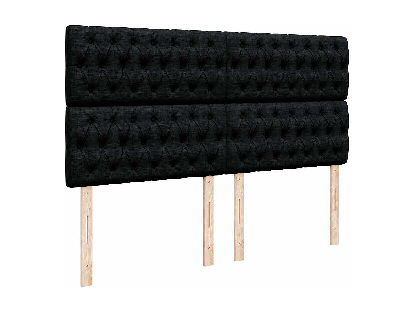 Ottoman bed met matrassen en LED's 200x200cm stof zwart