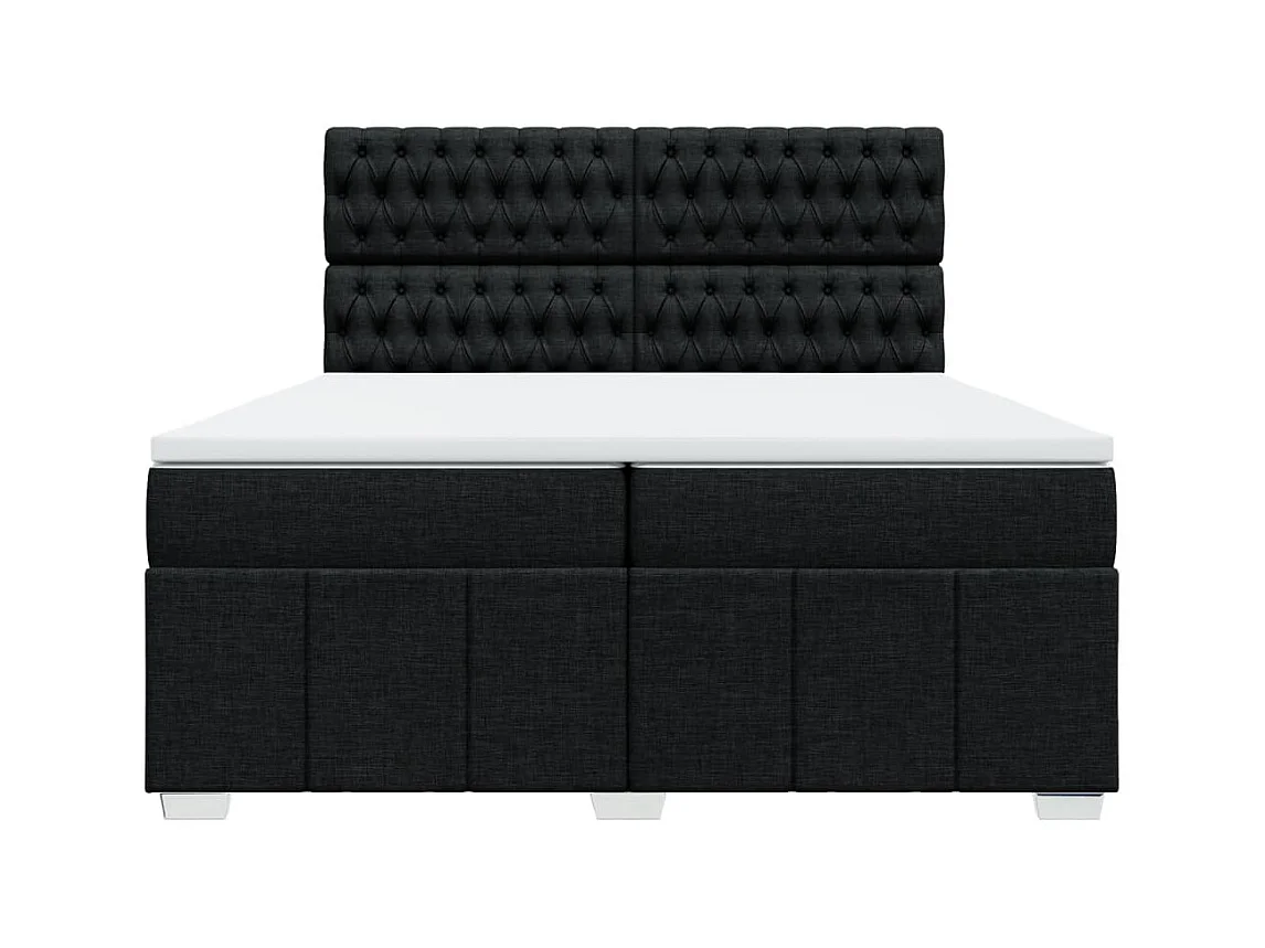 Boxspring met matras stof zwart 200x200 cm