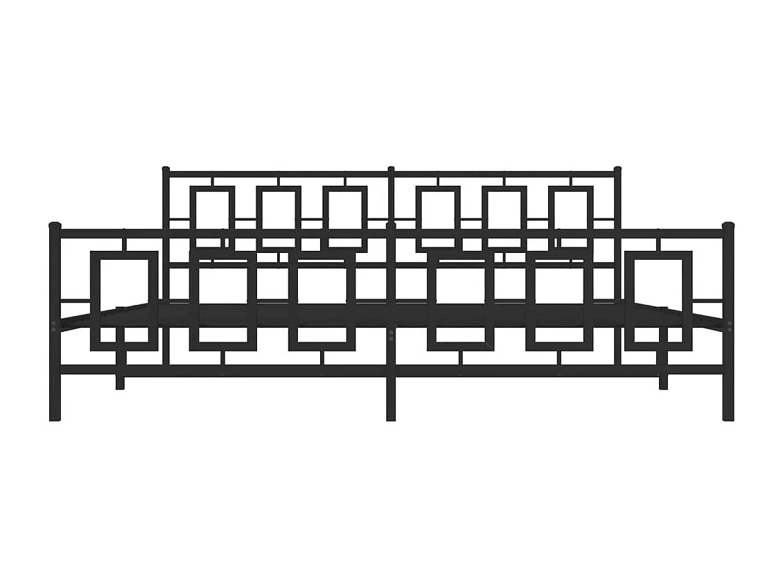 Bettgestell mit Kopf- und Fußteil Metall Schwarz 193x203 cm