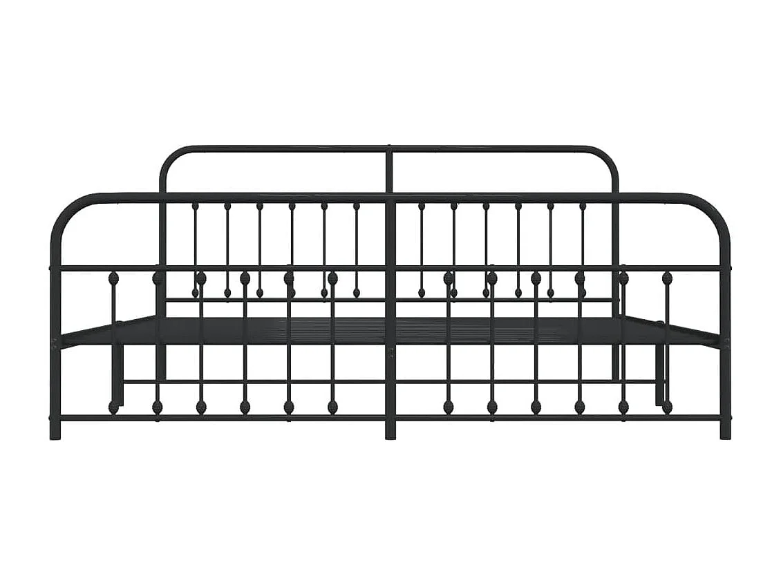 Giroletto con Testiera e Pediera Metallo Nero 193x203 cm