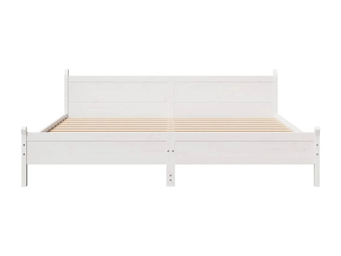 Bedframe zonder matras massief grenenhout wit 200x200 cm