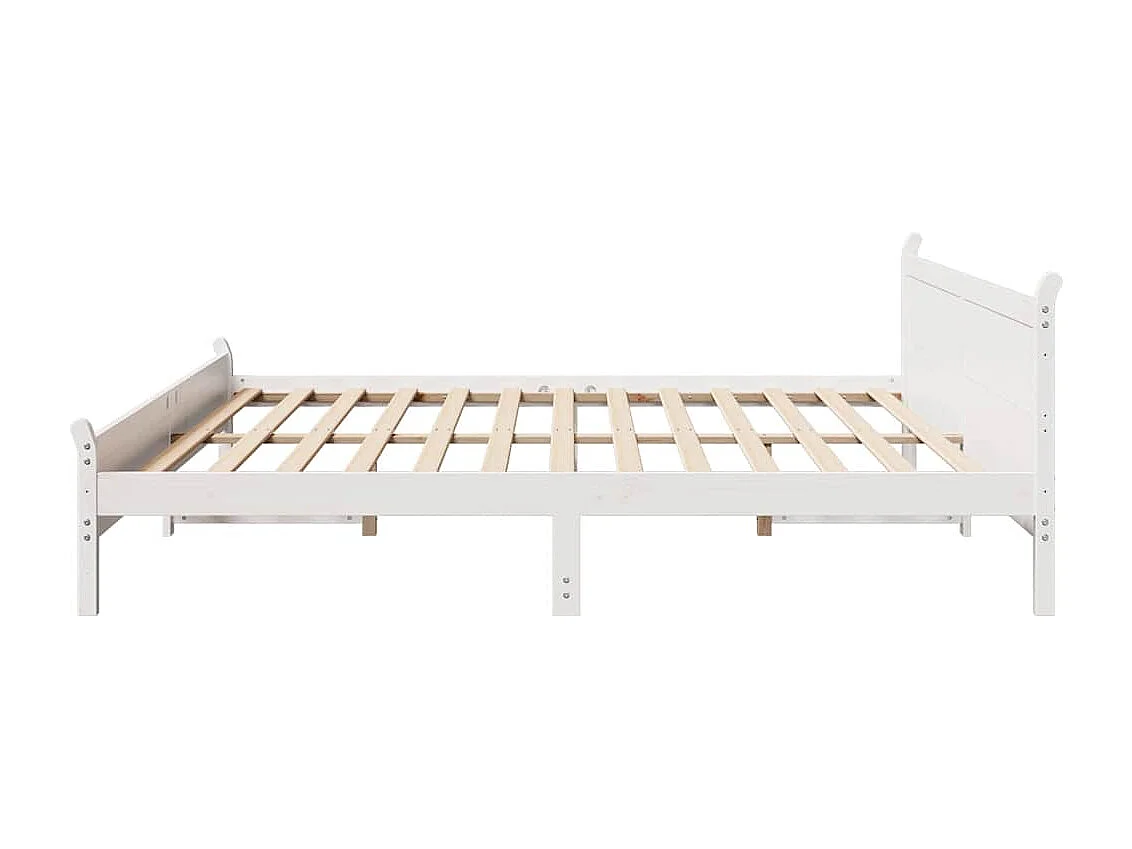 Bedframe zonder matras massief grenenhout wit 200x200 cm