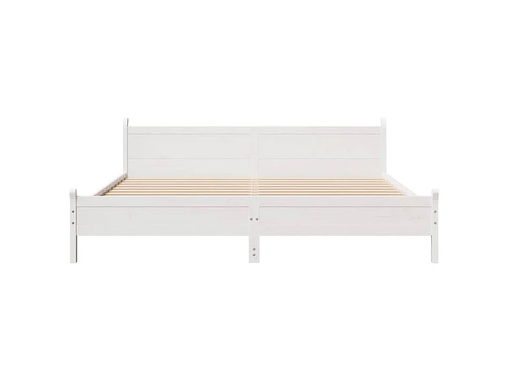 Giroletto senza Materasso Bianco 200x200 cm Legno Massello Pino