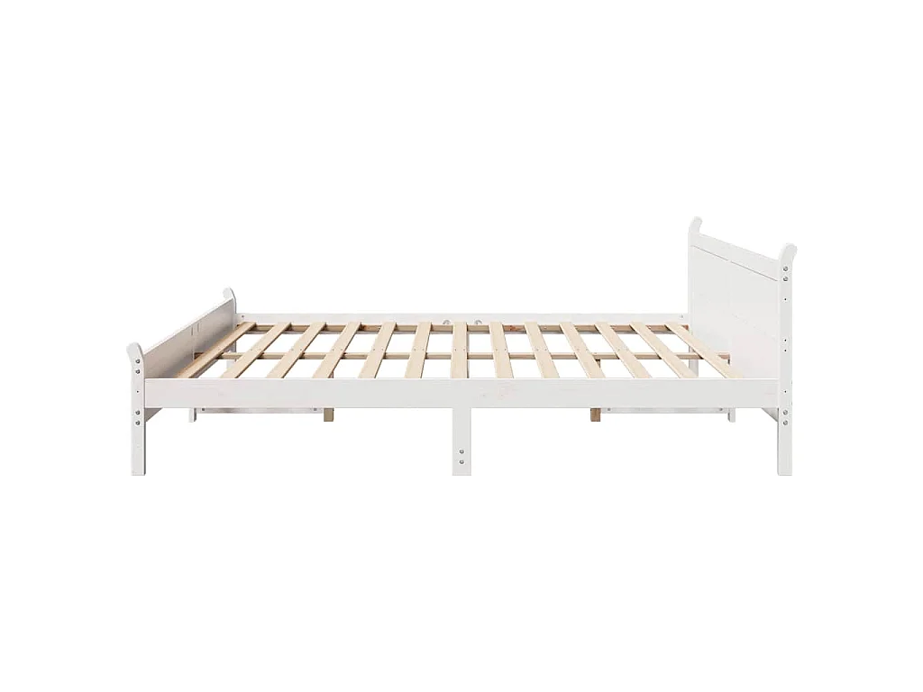 Giroletto senza Materasso Bianco 200x200 cm Legno Massello Pino