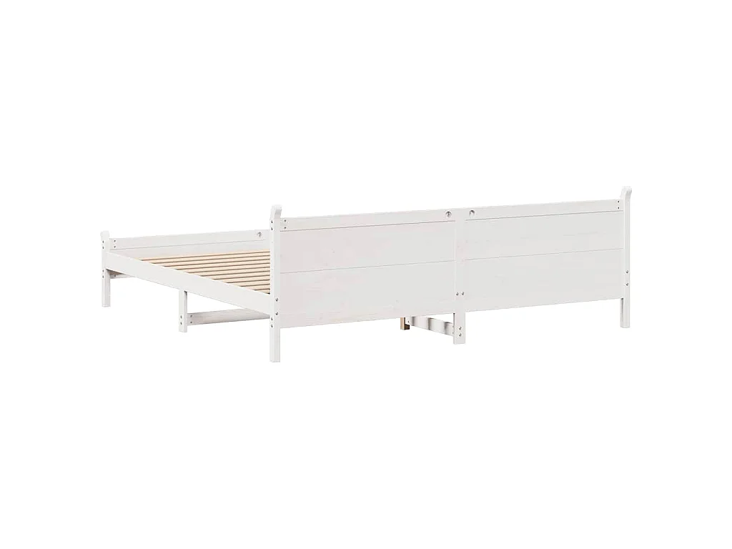 Giroletto senza Materasso Bianco 200x200 cm Legno Massello Pino