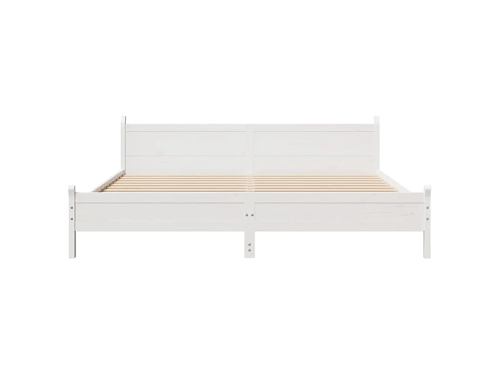 Giroletto senza Materasso Bianco 200x200 cm Legno Massello Pino