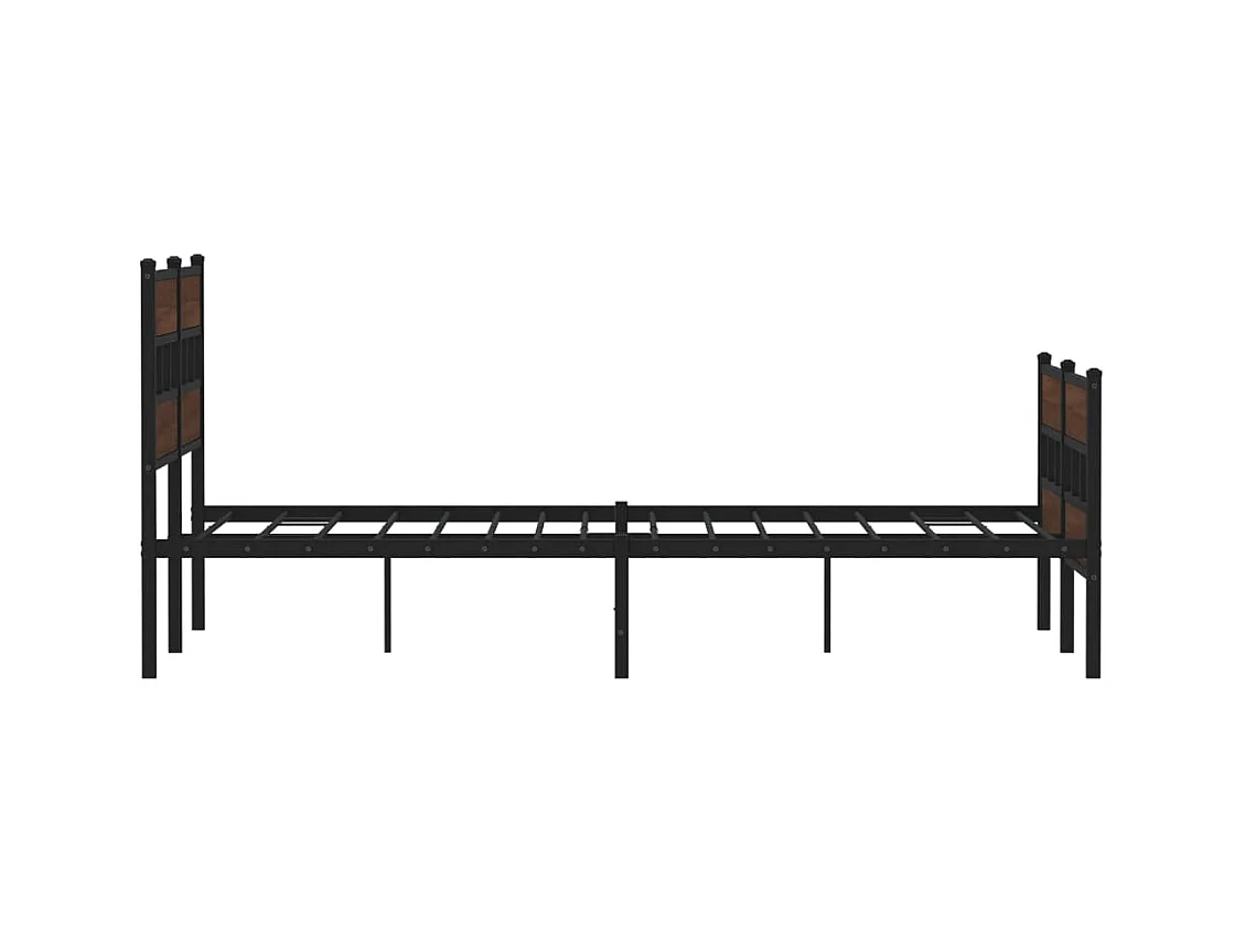 Metallbett ohne Matratze Braun Eichen-Optik 150x200 cm