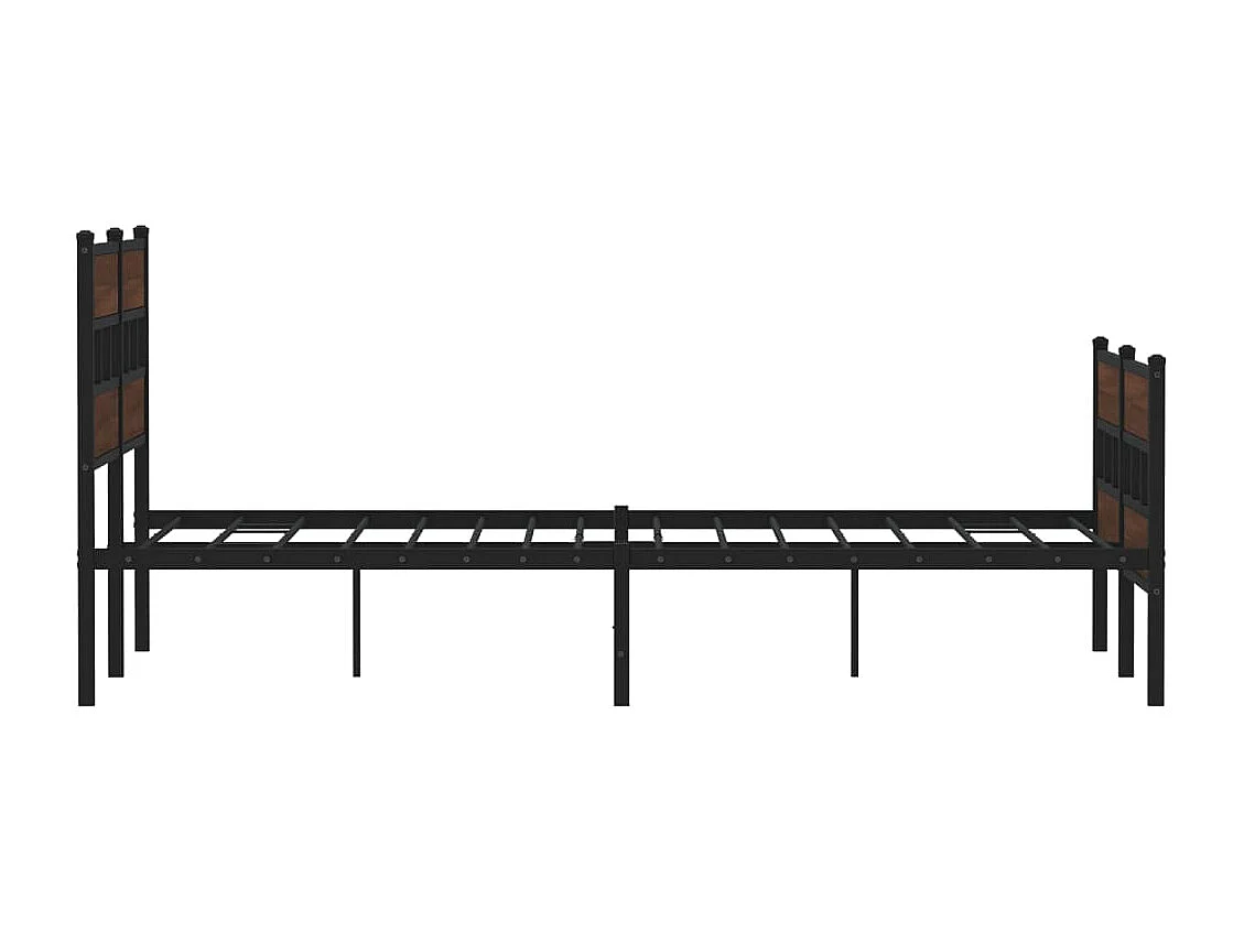 Cadre de lit en métal sans matelas chêne marron 150x200 cm