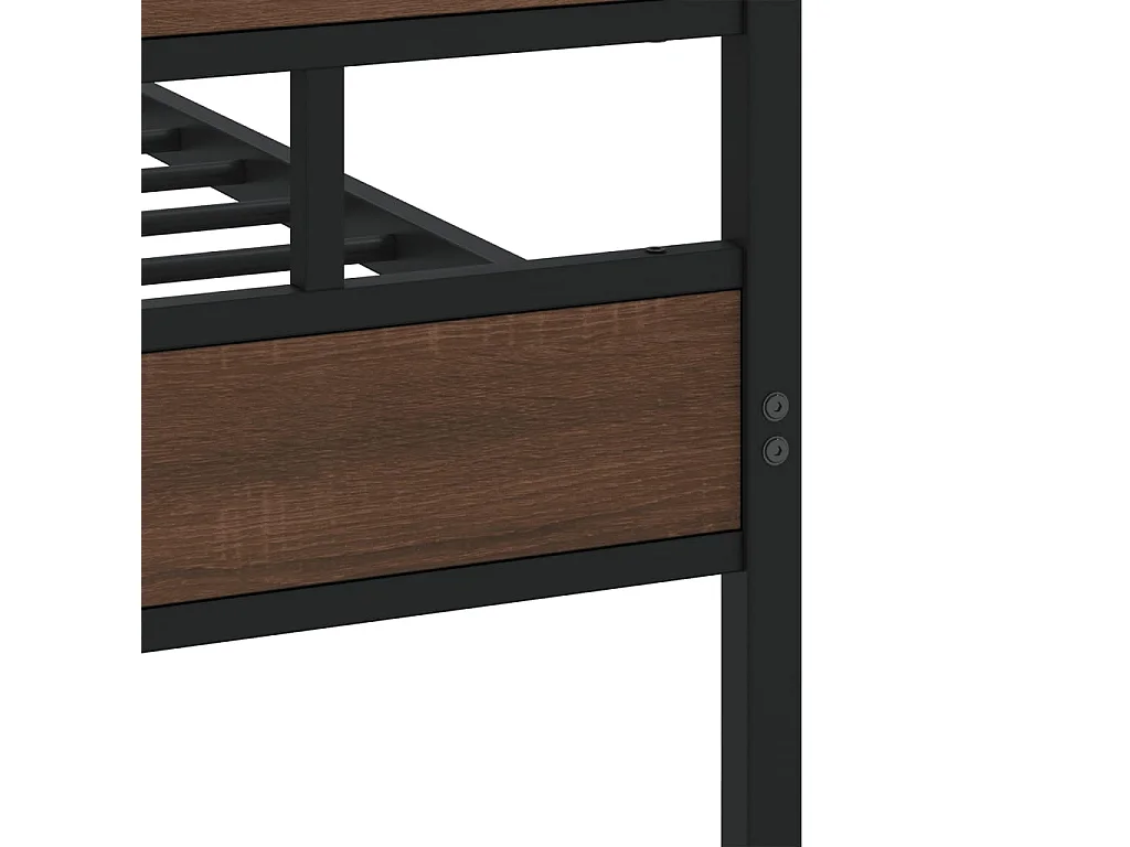 Cadre de lit en métal sans matelas chêne marron 150x200 cm