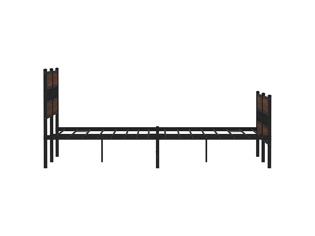 Cadre de lit en métal sans matelas chêne marron 150x200 cm