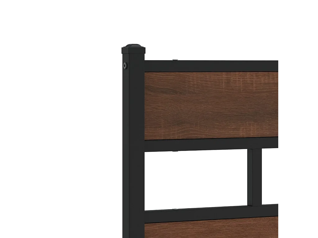 Cadre de lit en métal sans matelas chêne marron 150x200 cm