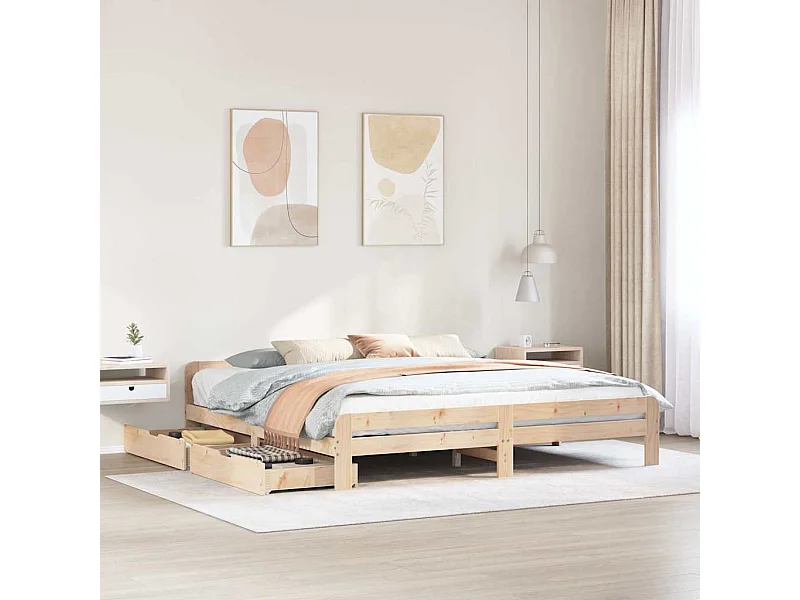 Cadre de lit sans matelas 200x200 cm bois massif de pin