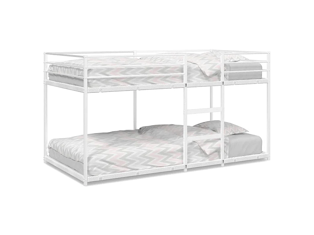 Lit superposé sans matelas blanc 107x203 cm acier