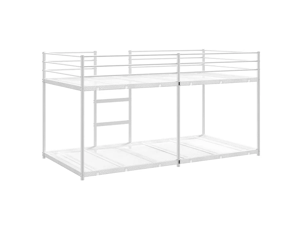 Lit superposé sans matelas blanc 107x203 cm acier
