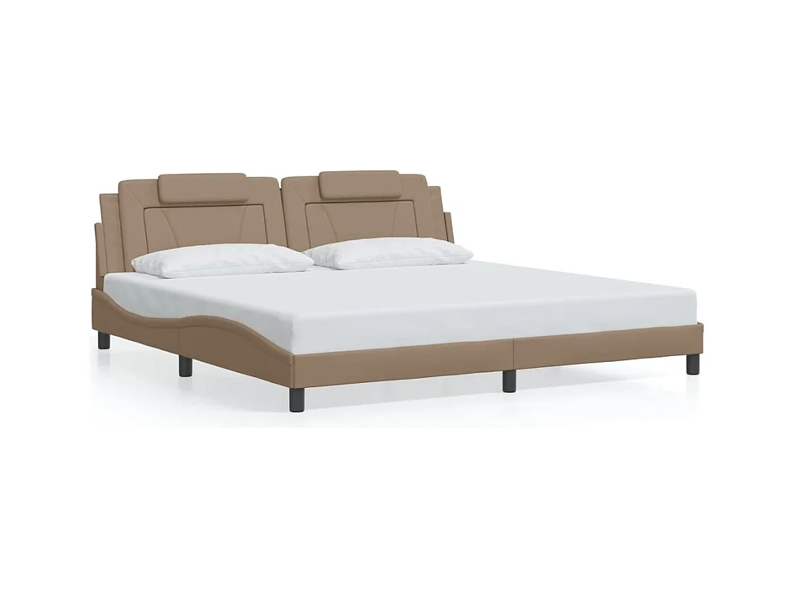 Cadre de lit sans matelas cappuccino 200x200 cm similicuir