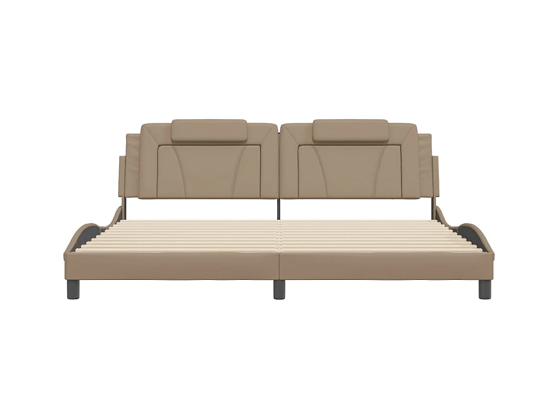 Cadre de lit sans matelas cappuccino 200x200 cm similicuir