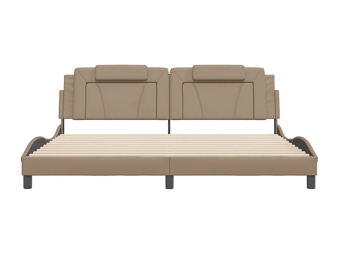 Bettgestell "Viana" ohne Matratze Cappuccino-Braun 200x200 cm Kunstleder