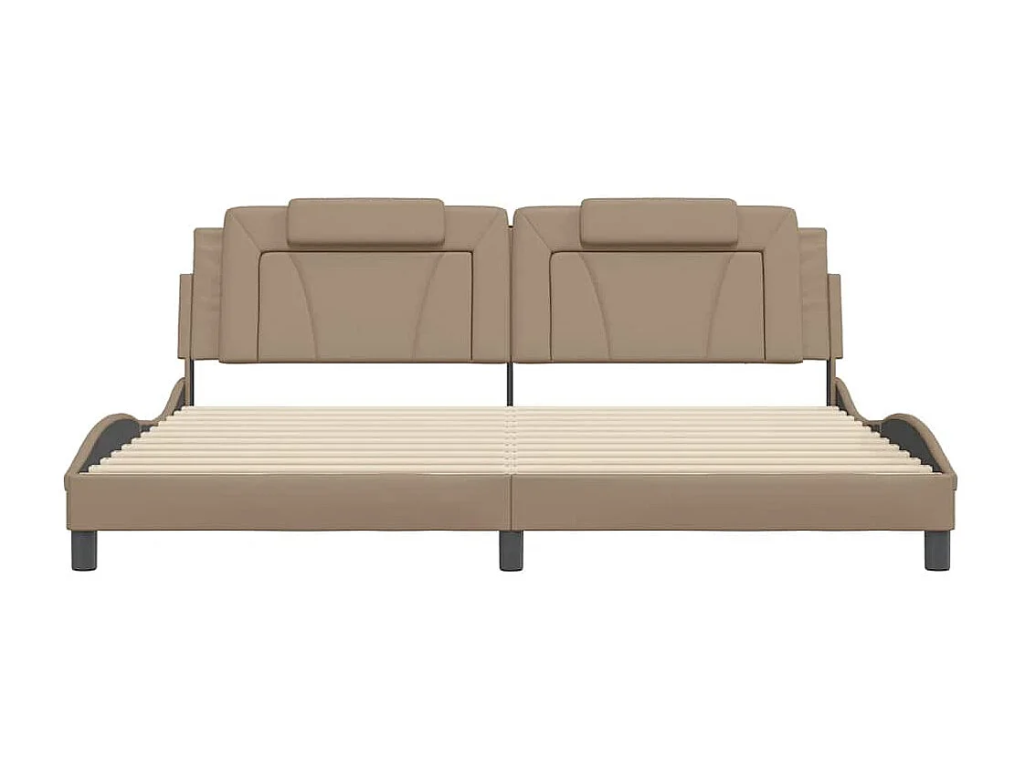 Bettgestell "Viana" ohne Matratze Cappuccino-Braun 200x200 cm Kunstleder