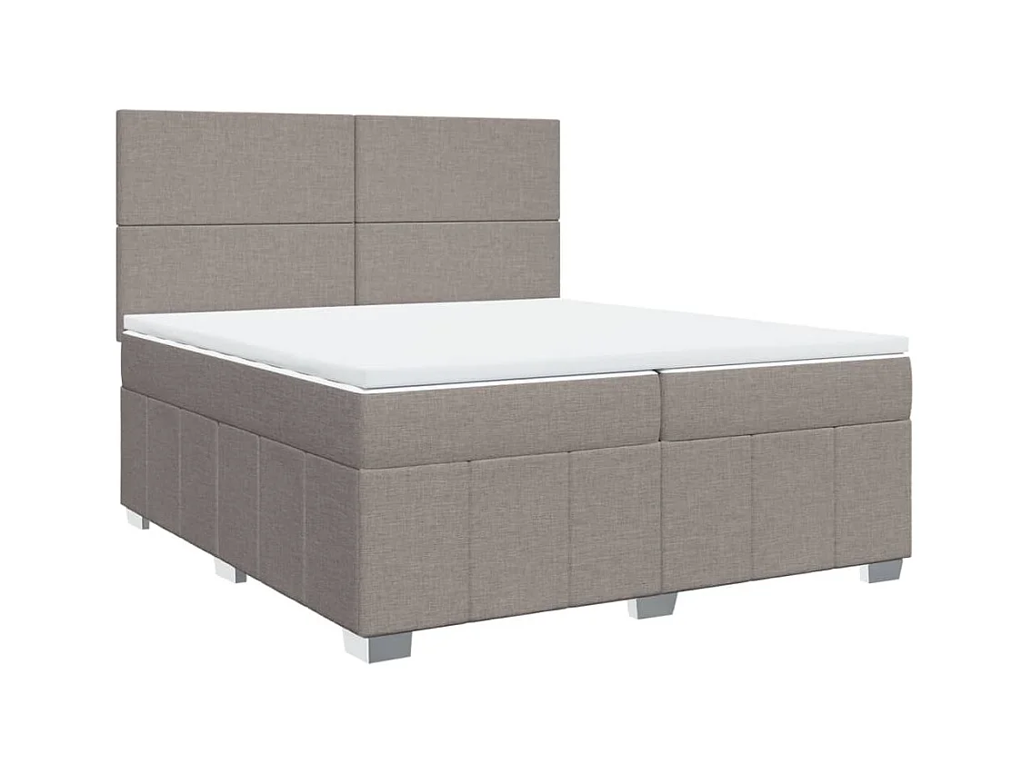 Sommier à lattes de lit avec matelas Taupe 200x200 cm Tissu