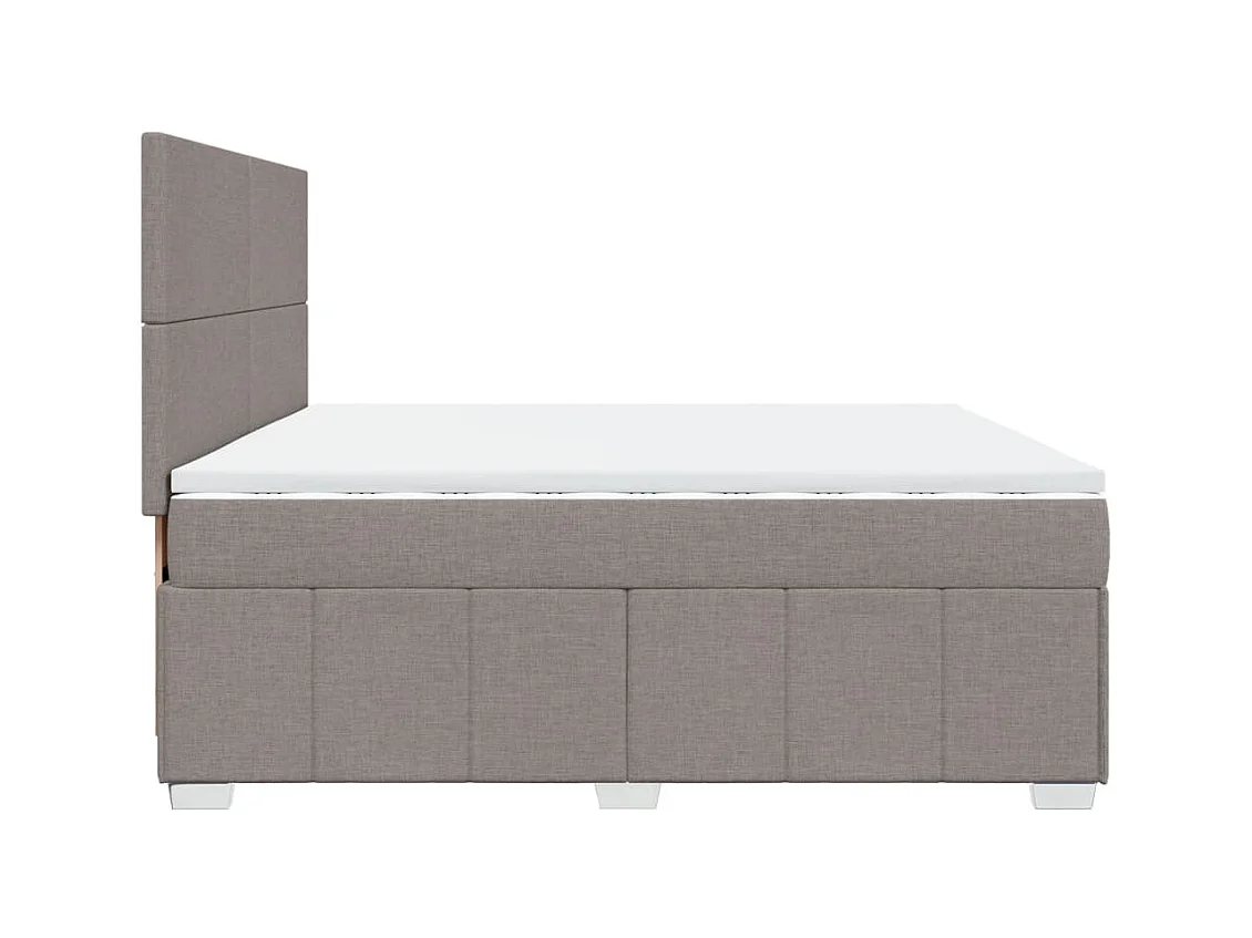 Sommier à lattes de lit avec matelas Taupe 200x200 cm Tissu