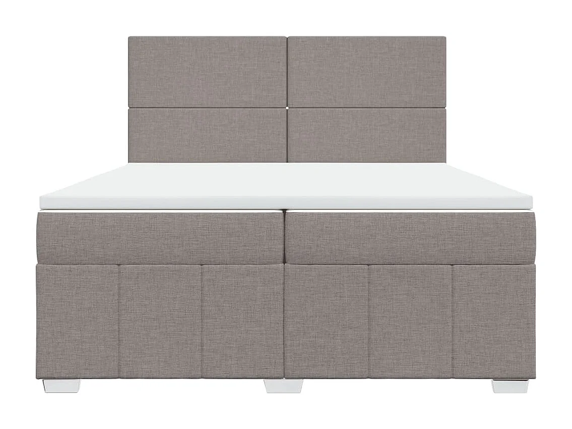 Cama com molas/colchão 200x200 cm tecido castanho-acinzentado