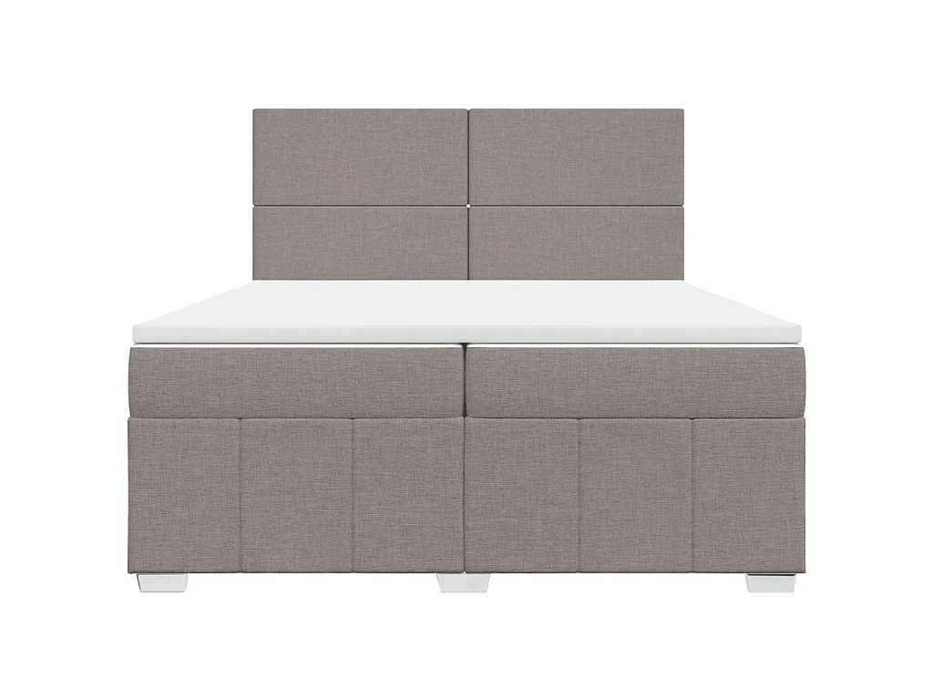 Boxspring met matras stof taupe 200x200 cm
