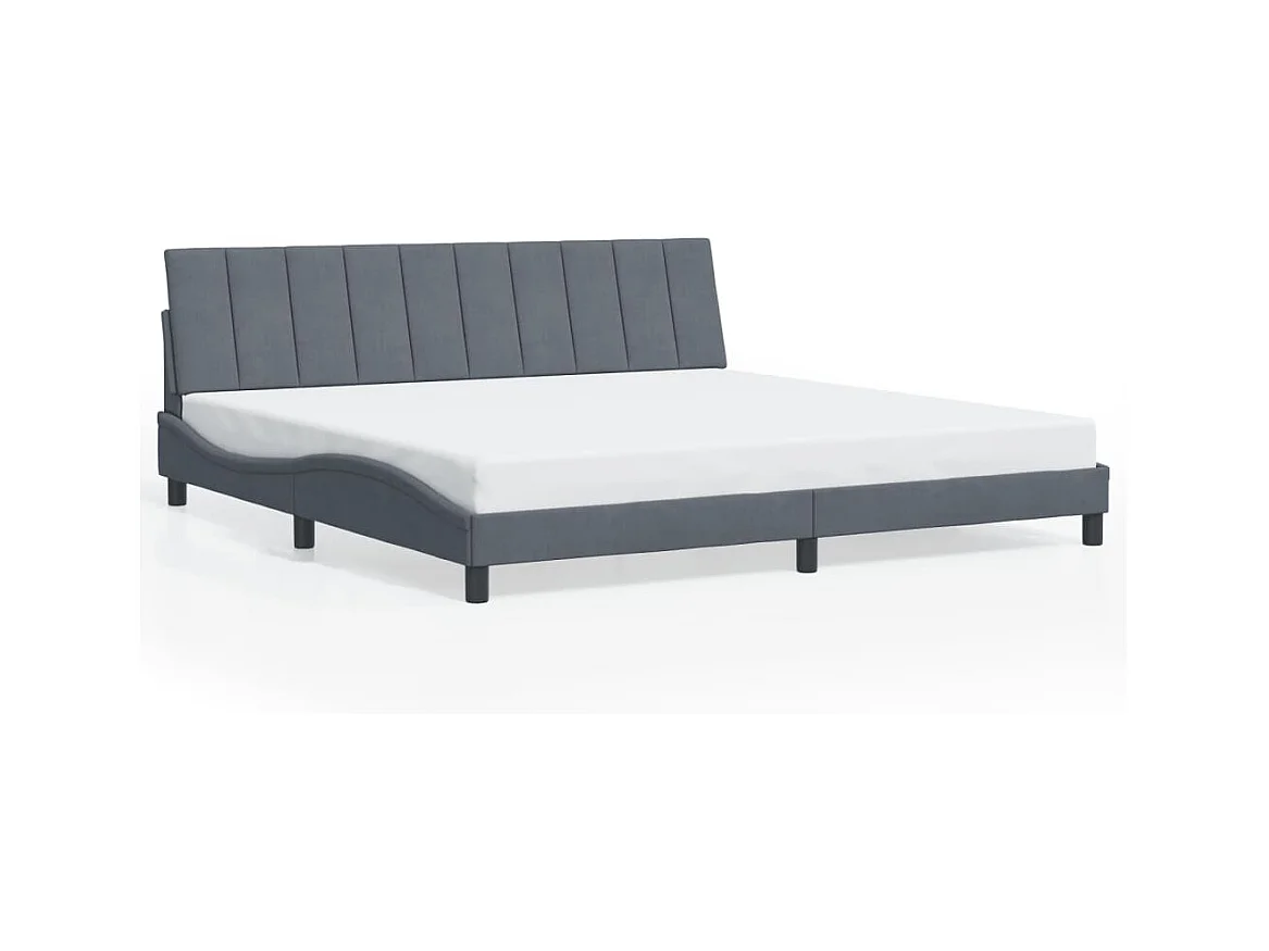 Bedframe zonder matras "Hanko" 200x200 cm fluweel donkergrijs