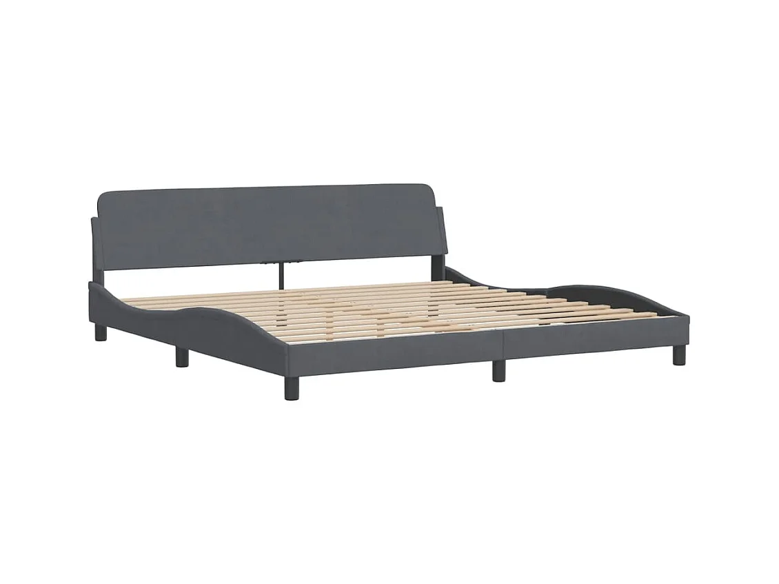 Bedframe zonder matras "Hanko" 200x200 cm fluweel donkergrijs