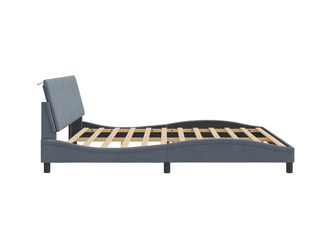 Bedframe zonder matras "Hanko" 200x200 cm fluweel donkergrijs