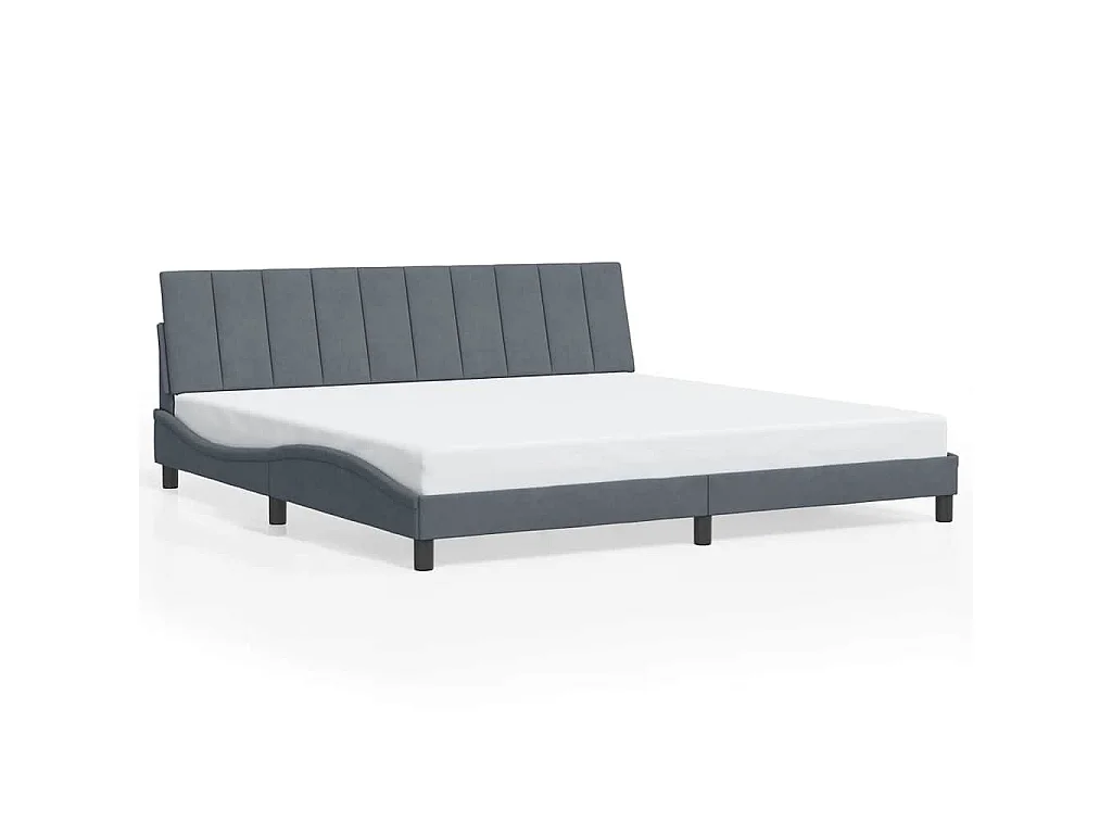 Giroletto senza Materasso Hanko Grigio Scuro 200x200 cm Velluto