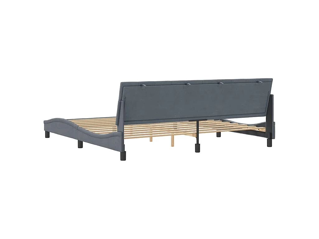 Giroletto senza Materasso Hanko Grigio Scuro 200x200 cm Velluto
