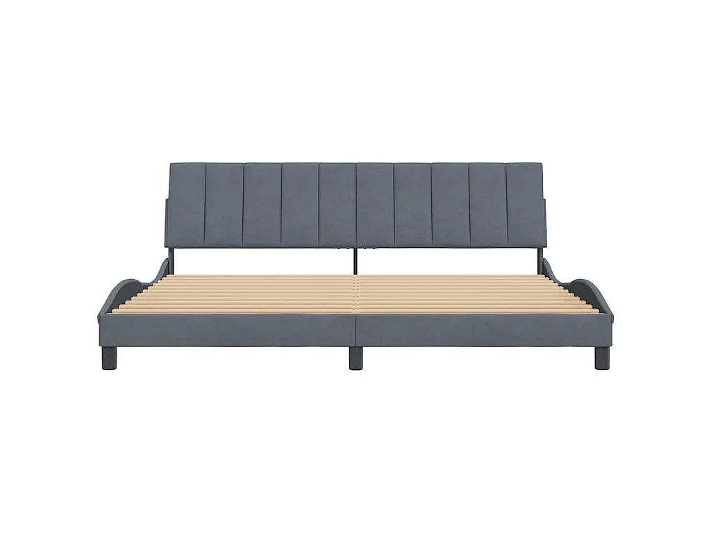 Giroletto senza Materasso Hanko Grigio Scuro 200x200 cm Velluto