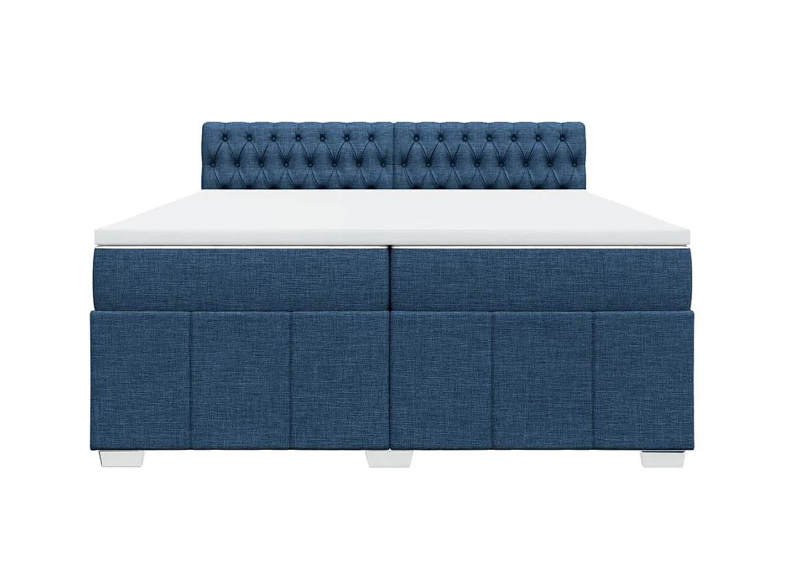 Boxspringbett mit Matratze Blau 200x200 cm Stoff