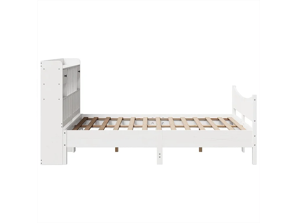 Bedframe zonder matras massief grenenhout wit 150x200 cm