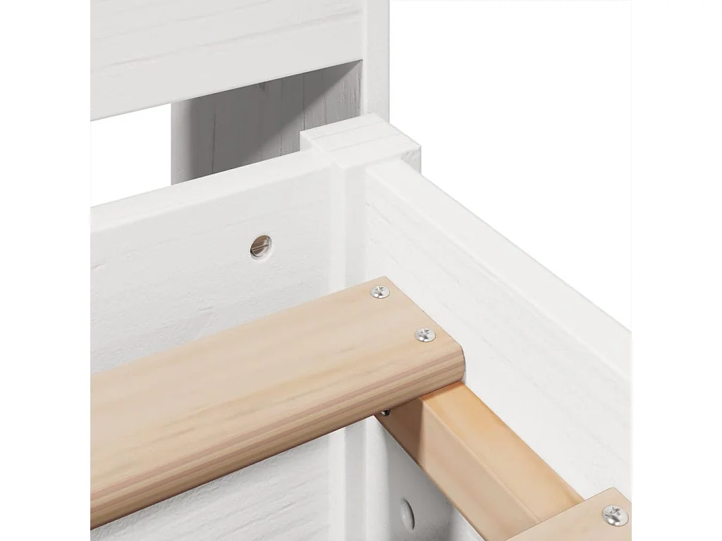Bedframe zonder matras massief grenenhout wit 150x200 cm
