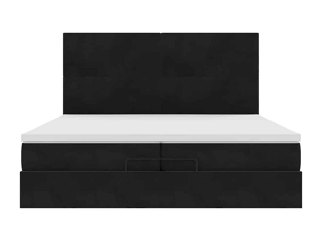Ottoman bed met matrassen en LED's 200x200cm fluweel zwart