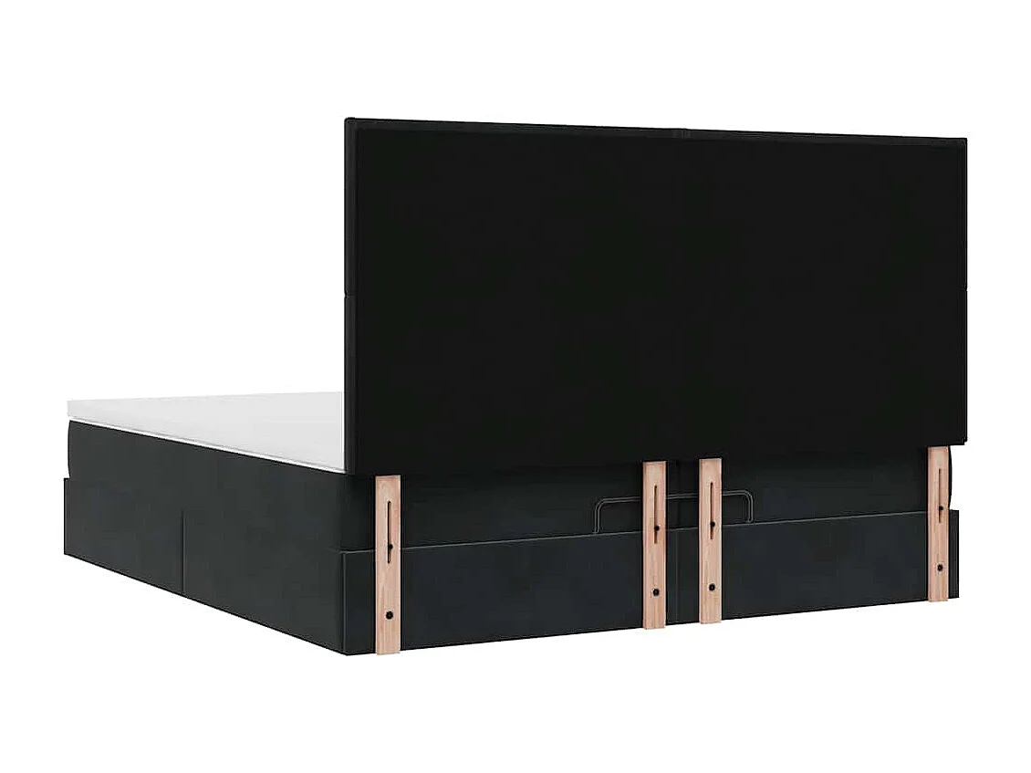 Ottoman bed met matrassen en LED's 200x200cm fluweel zwart