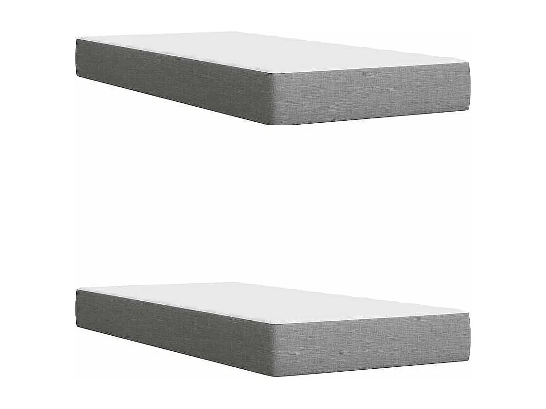 Cama box spring con colchón tela gris claro 200x200 cm