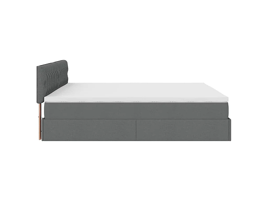 Ottoman bed met matrassen en LED's 200x200cm stof donkergrijs